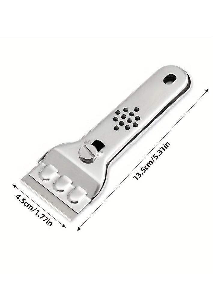 مكشطة تنظيف للموقد عدد 1، أداة كشط متعددة الاستخدامات بشفرة لموقد السيراميك والحث، مزيل زيت وأوساخ لتنظيف المطبخ والزجاج والبلاط والأسطح - Image 2